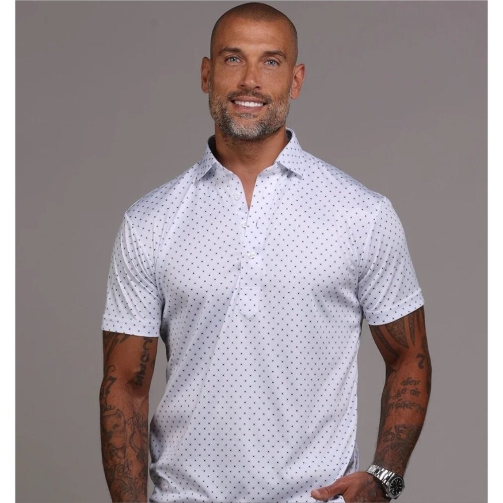 NWT Collars and Co Polo 3XL Semi-Spread White Pebble Beach 5 Diamond Golf Shirt